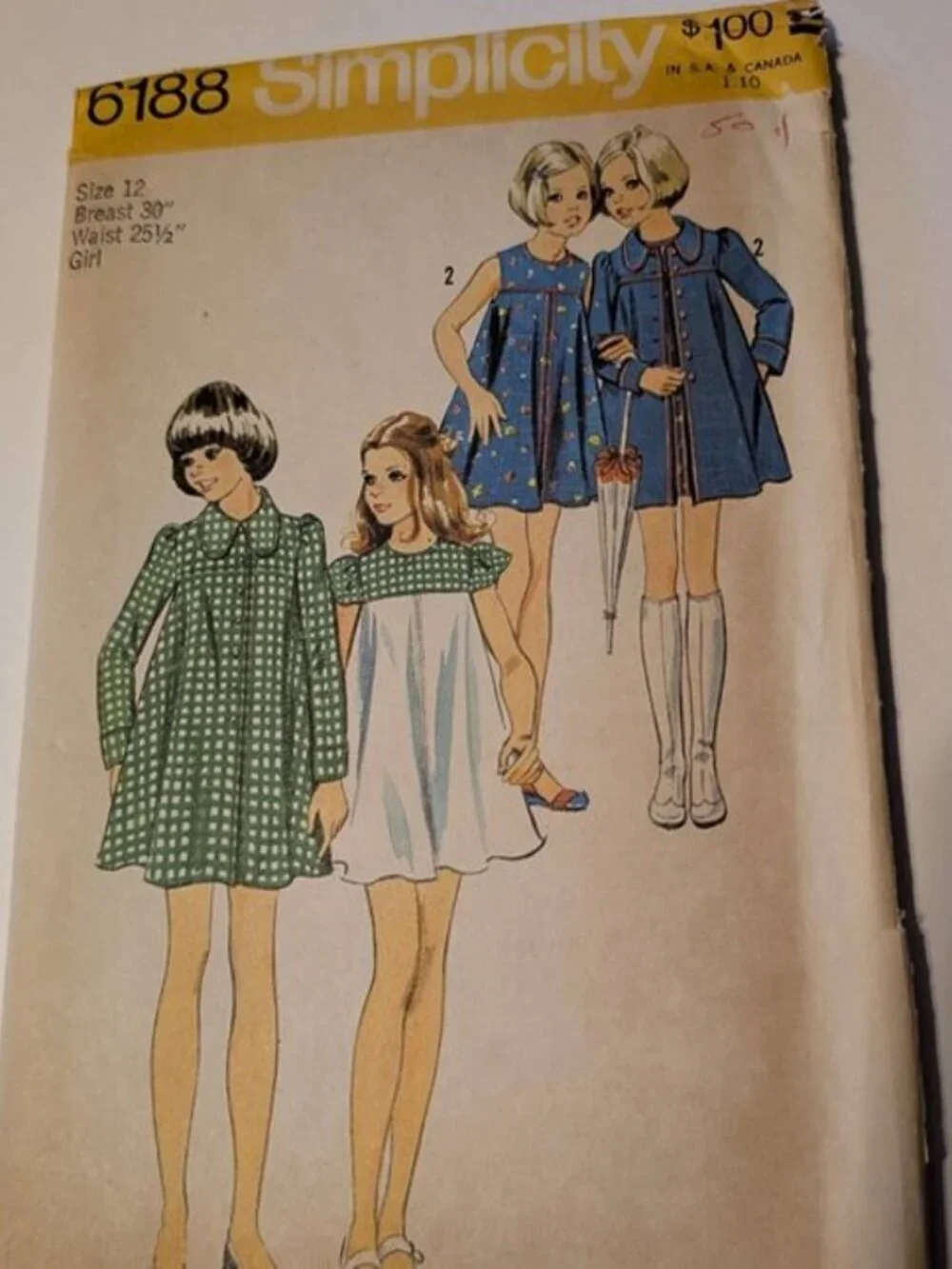simplicity 6188 sewing pattern girls tent dress, coat